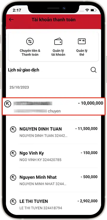 Bước 2 : Chọn hóa đơn cần kiểm tra >> Ấn vào